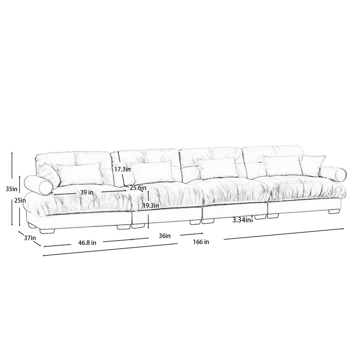 Super Comfort Oversized Modular Sectional Sofa, Deep Seat Convertible L Shaped Couch Home Essentials