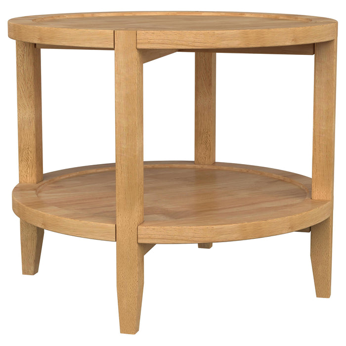 Isbell - Round Table With Storage Shelf Furniture Max