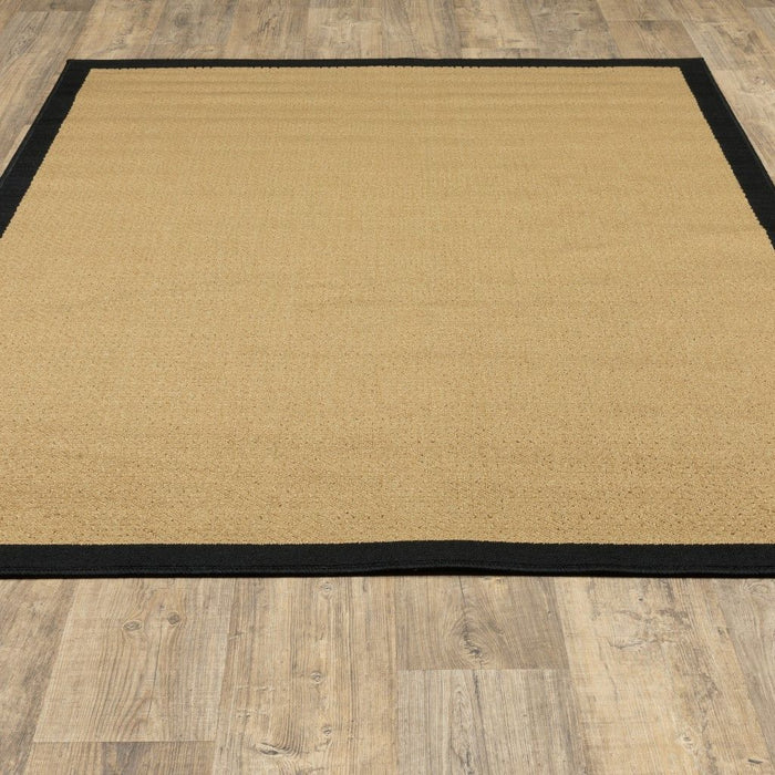 2' X 4' Indoor / Outdoor Area Rug - Beige / Black