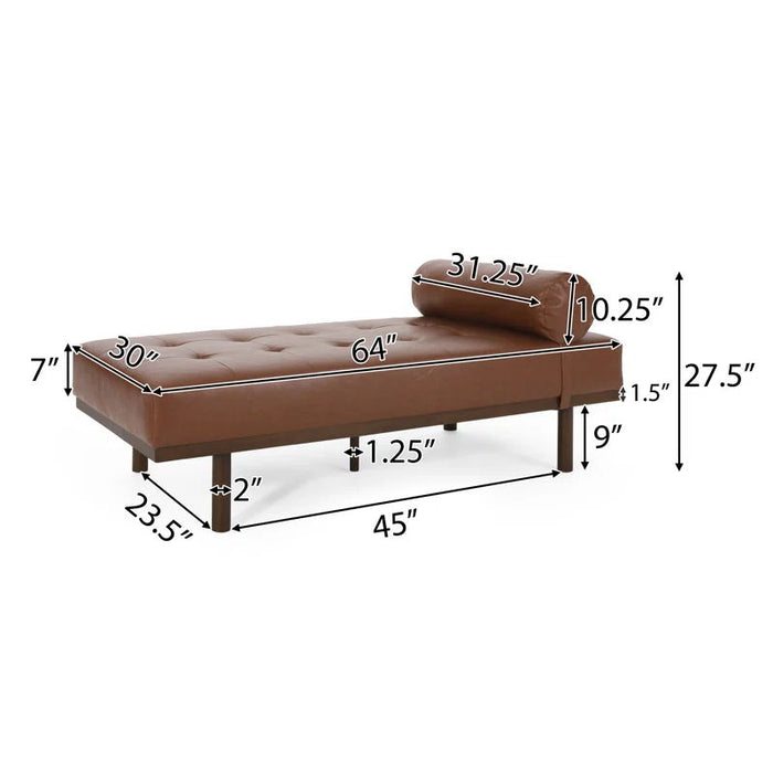 Chaise Lounge - Light Brown - PU Leather