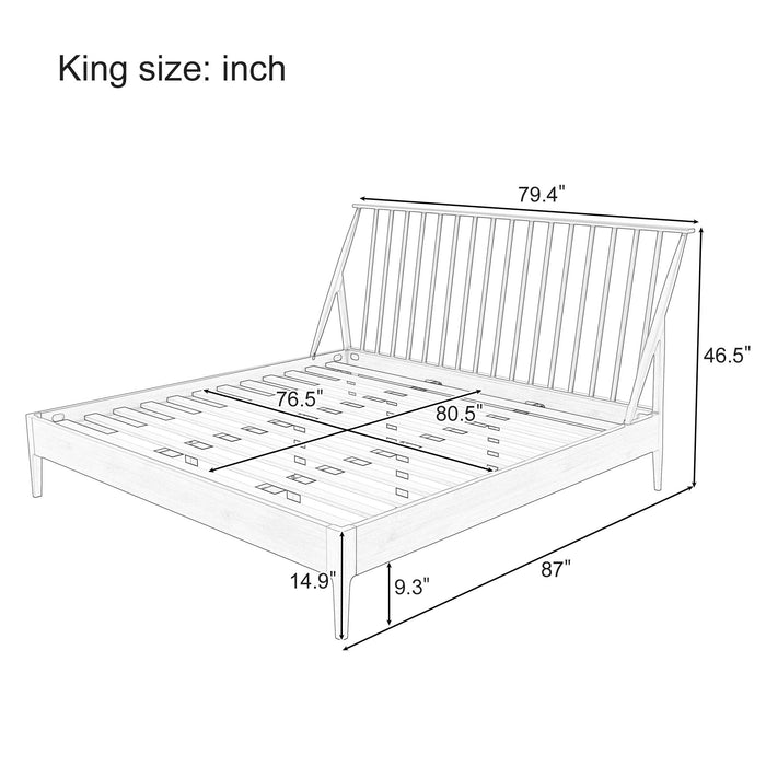 Bohemian Platform Bed With Tall Headboard Hearth and Haven