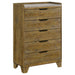 Packard - 5 Drawer Chest - Oak Furniture Max