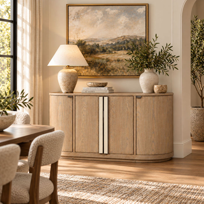 Demilune - Server - Beige Bernards Furniture