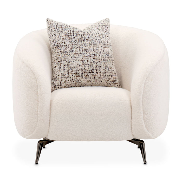 Noir Boucle - Accent Chair - Marshmallow/Black Nickel