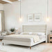 Modern Upholstered Platform Bed With Wave Shaped Headboard Home Essentials