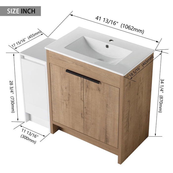 Freestanding Bathroom Vanity With Sink And Storage Cabinets, Soft Closing Doors Home Essentials