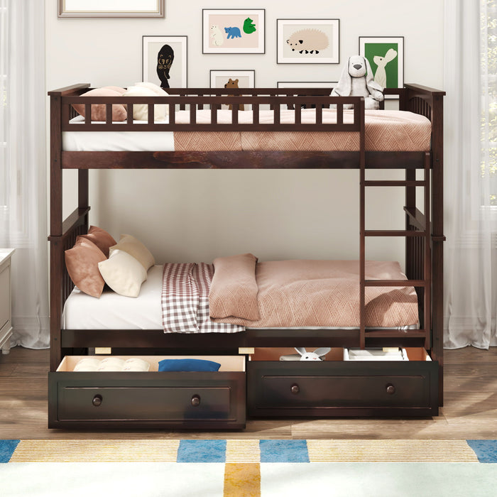 Bunk Bed With Drawers, Convertible Design Hearth and Haven