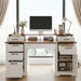 Office Desk With Charging Station & Storage Cabinet Home Essentials