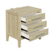 Adeline - 3 Drawers Nightstand With USB & LED Light - Natural Wood Wash Home Essentials