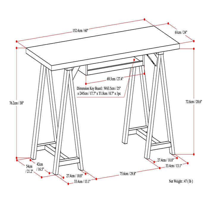 Sawhorse - Handcrafted Desk Simpli-Home