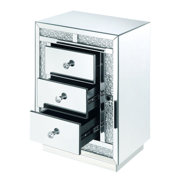 Mallika - Accent Table - Mirrored & Faux Crystals
