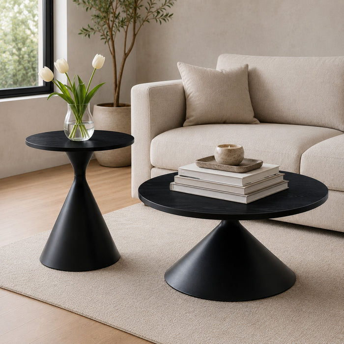 2 Piece Coffee Round Table Set Home Essentials