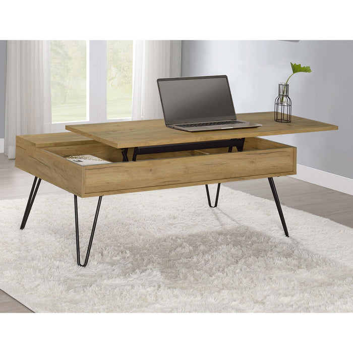 Amara - Lift Top Coffee Table With Hidden Storage - Oak Furniture Max