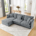 L-Shaped Sectional Sofa With Ottoman, Convertible 4 Seater Couch Home Essentials