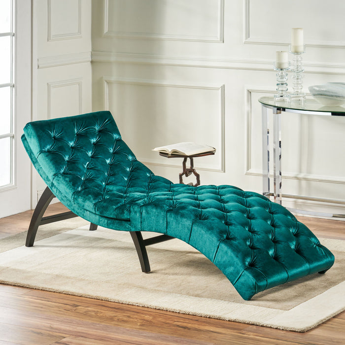 Chaise Lounge - Teal - Wood
