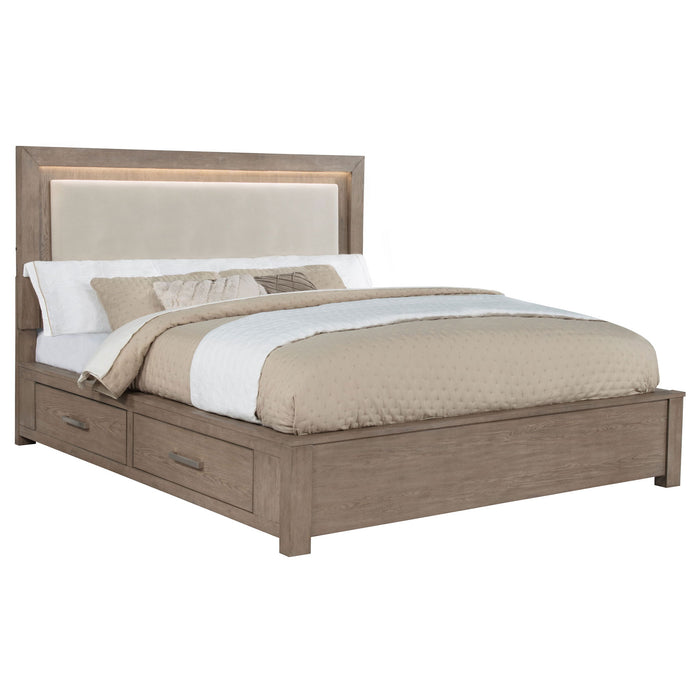 Gibbons - LED Storage Bed With Upholstered Headboard