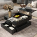 Lift Top Coffee Table With 2 Drawers, Hidden Space And LED Lights For Living Room Hearth and Haven