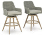 Seton Creek - Barstool With Cushion (Set of 2) - Beige / Gray Signature Design by Ashley®
