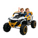 Ride On Models 12V Kids Electric Truck With Remote Control, Front & Rear Suspension, 2 Seater UTV, Flashlights, Music Player - Yellow / White Daily Nest