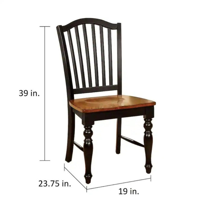 Dining Side Chairs (Set of 2) - Black / Oak Home Essentials