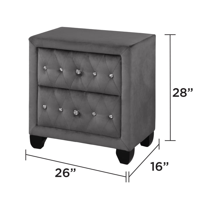 Sophia - 2 Drawer Upholstered Nightstand Matrix Furniture Group