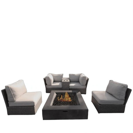 Patio Conversation Set & Cushions, Seats 4 - Gray Mix LSI Patio Furniture