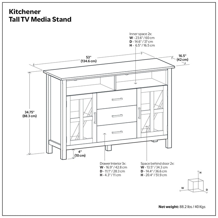 Kitchener - Handcrafted TV Media Stand Simpli-Home