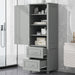 Tall Freestanding Bathroom Storage Cabinet With 2 Drawers And Adjustable Shelf Hearth and Haven