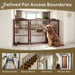 Freestanding Foldable Pet Gate For Dogs - Brown Home Essentials