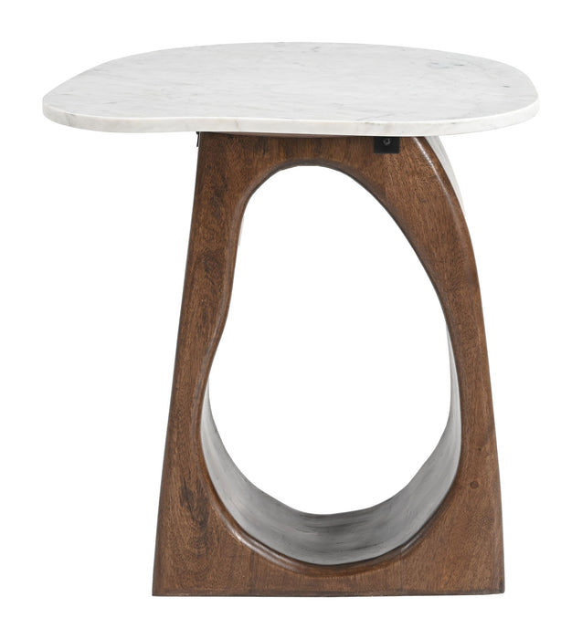 Vara - Side Table - White / Walnut Zuo Modern