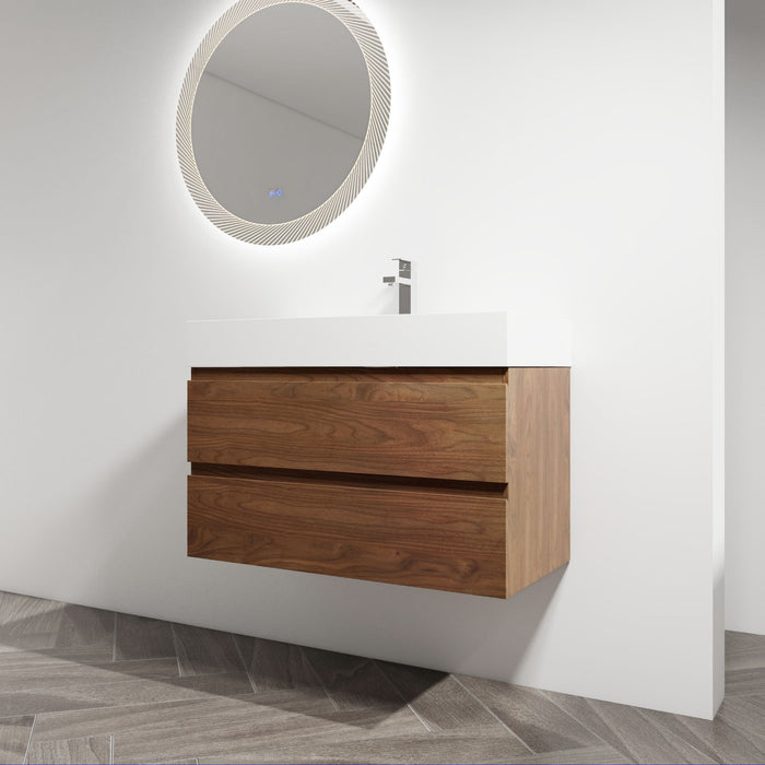 Wall Mounted Bathroom Vanity And Sink, 2 Soft Close Drawers Home Essentials