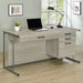 Brisley - Office Desk With Adjustable Keyboard Tray And 3 Drawer Storage - Beige / Gray Furniture Max