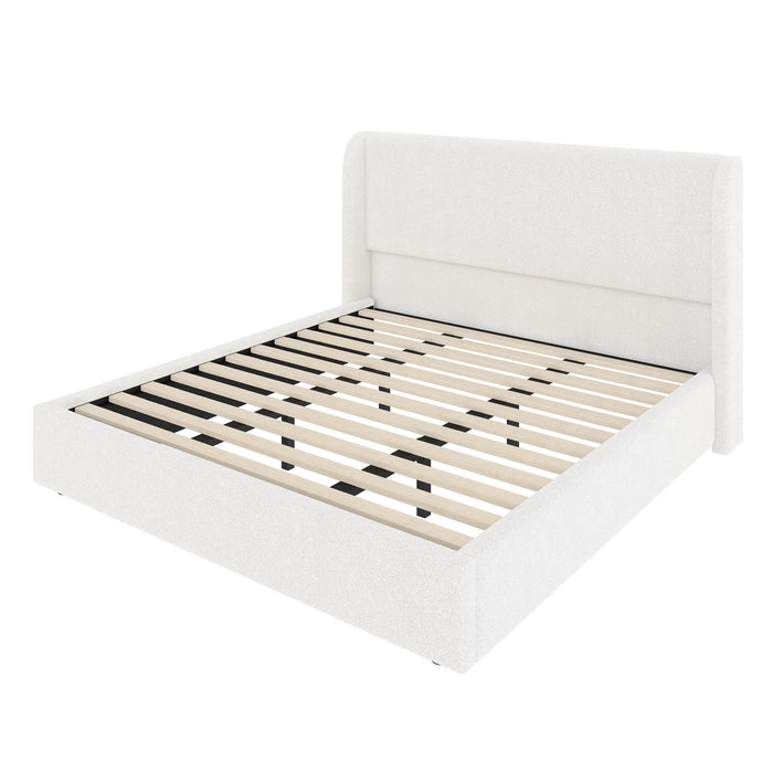 Upholstered Cloud Bed Frame With Headboard Home Essentials