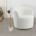 Tempest - Upholstered Barrel Back Swivel Chair - White Furniture Max