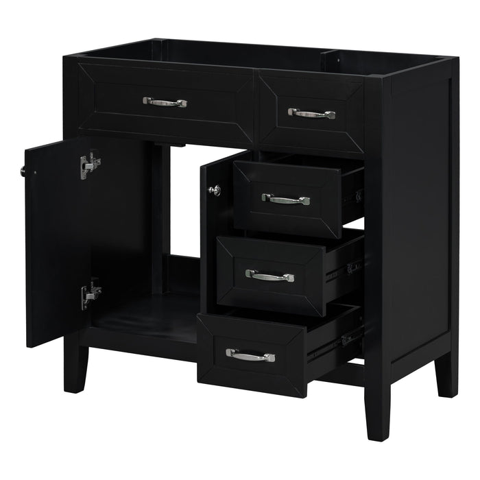 Modern Bathroom Vanity Base Only, 2 Doors And 3 Drawers Hearth and Haven
