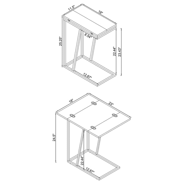 Rectangle Accent Table - Gray Furniture Max