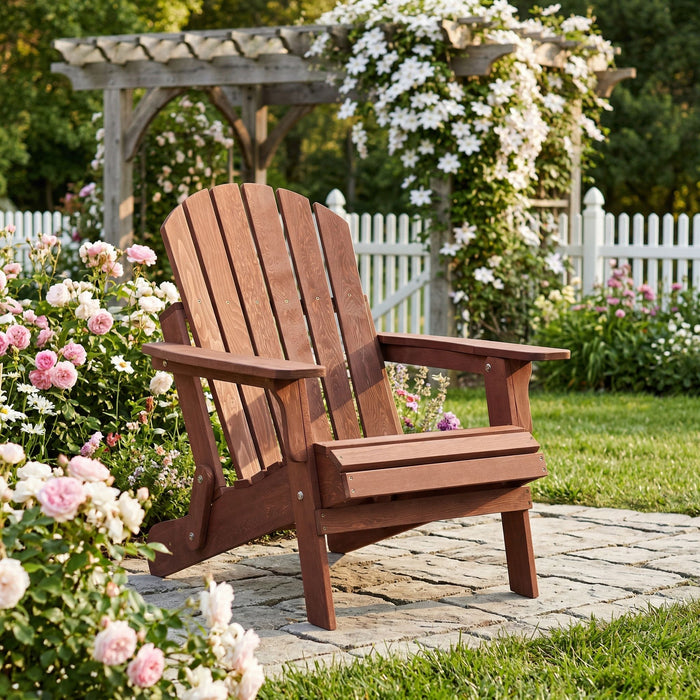 Oversize Outdoor Folding Adirondack Chair, Patio Chair For Garden Home Essentials