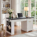 Modern Fluted Office Desk With Storage Cabinet Home Essentials