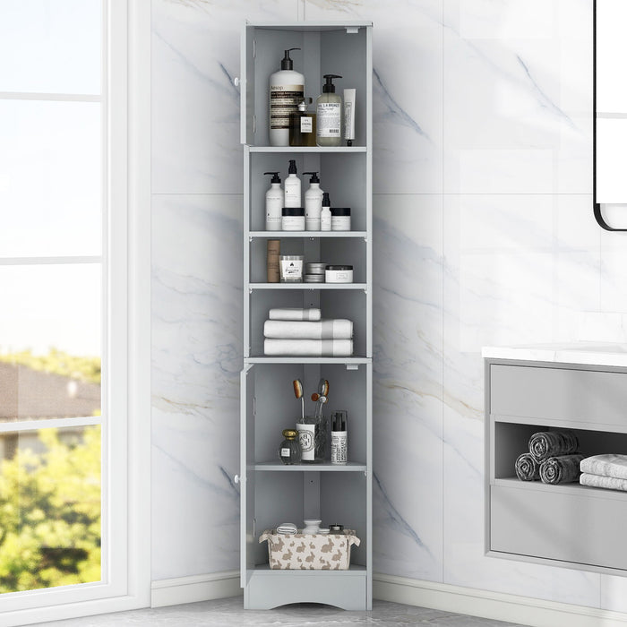 Multi Functional Corner Cabinet With Adjustable Shelves And 2 Doors Hearth and Haven
