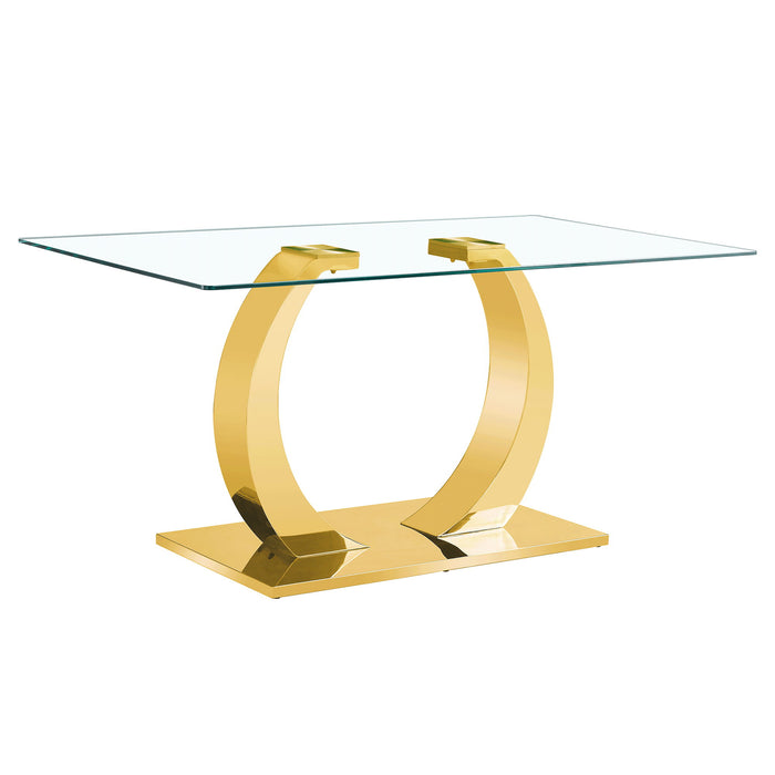 Dining Table For Living Spaces - Gold / Transparent Home Essentials