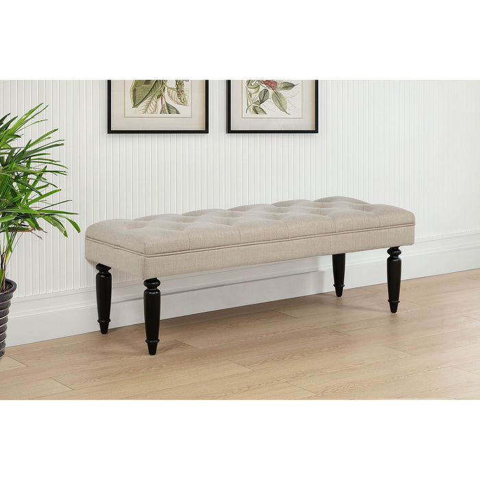 Upholstered Entryway Accent Bench - Beige Furniture Max