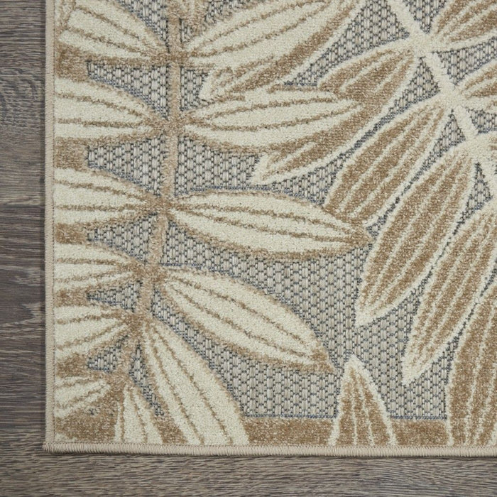 7' X 10' Floral Indoor / Outdoor Area Rug - Natural