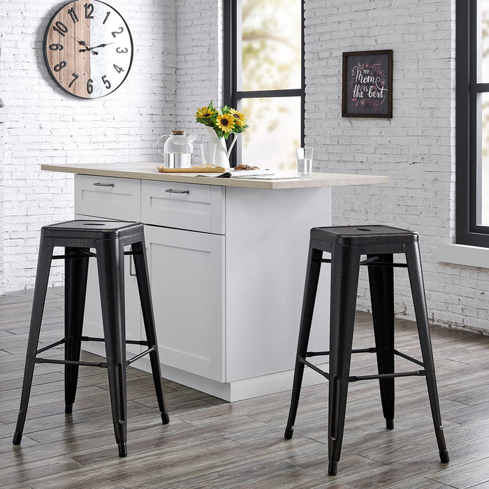 Backless Bar Stools (Set of 2) - Black Home Essentials