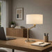 Horizon - Table Lamp With On / Off Switch Curved Base Linen Shade - Brushed Nickel / Silver / White Ashcroft Furniture