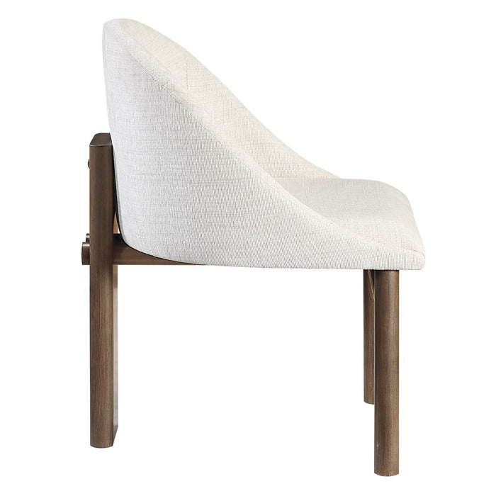 Ouida - Side Chair (Set of 2) - Beige Linen & Brown ACME