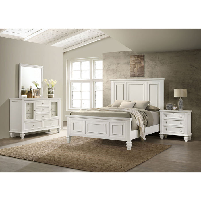 Dennis - 4 Piece Eastern King Bedroom Set - Cream White Furniture Max