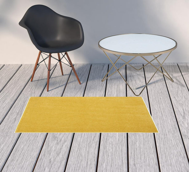 2' X 4' Non Skid Indoor / Outdoor Runner Rug - Yellow