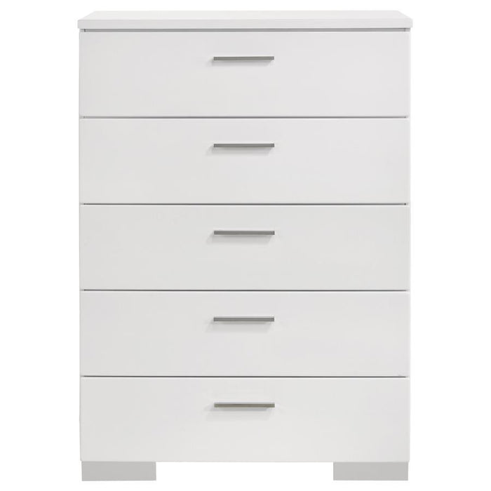 Felicity - 5-Drawer Chest - Glossy White