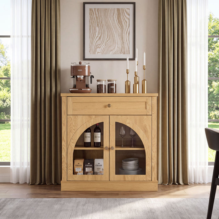 Modern Sideboard Cabinet With 1 Drawer And 2 Arched Doors Home Essentials