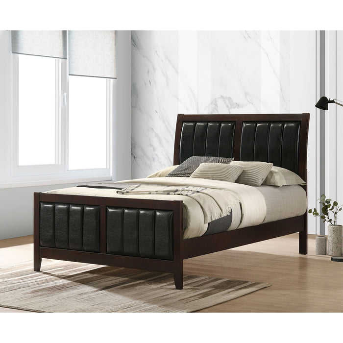 Full Panel Bed With Tufted Headboard Frame - Brown Furniture Max